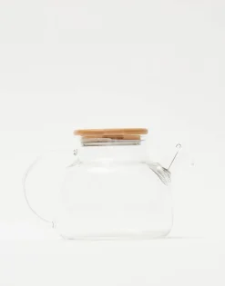 Tetera Cristal Tapa Bambú